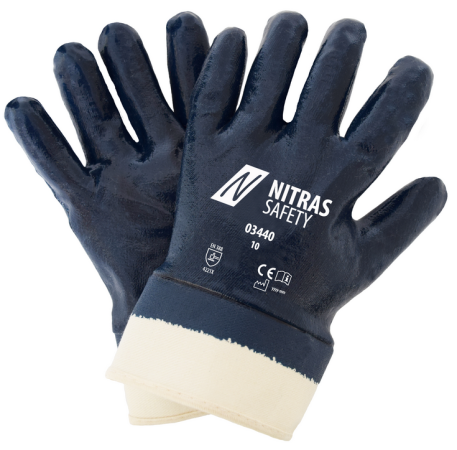 NITRAS 03440 Nitrilhandschuhe vollbeschichtet blau – robust & ölbeständig
